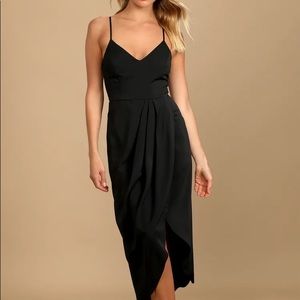 Reinette Black Midi Dress